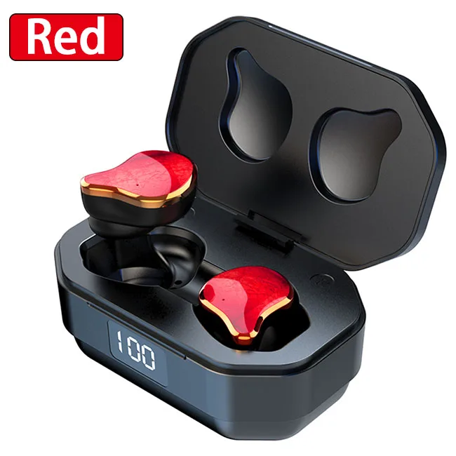 QCR G01 беспроводные наушники 5,0 TWS Bluetooth наушники настоящие беспроводные стерео наушники спортивные наушники с микрофоном для зарядки - Цвет: Red