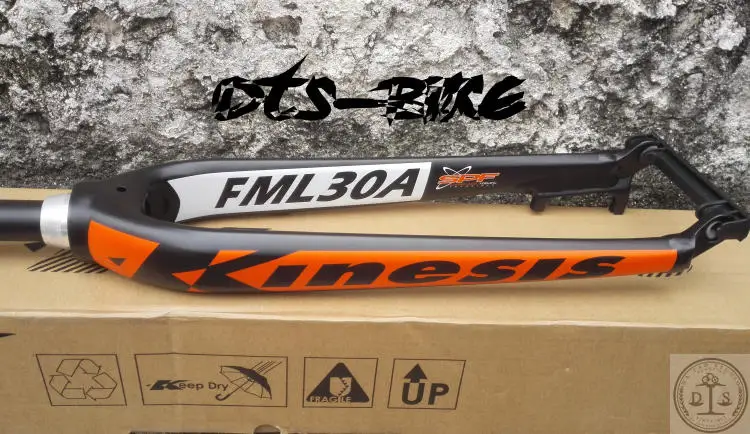 Kinesis 2" 27,5" 2" Алюминий MTB жесткая вилка конический конус 1-1/8" до 1-1/" дисковый тормоз быстросъемные вилки 830 г - Цвет: Оранжевый