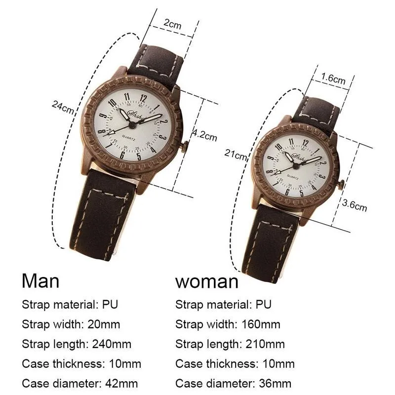 

Couple Quartz Watch Fashion Creative Wooden Digital PU Clock Military For Women Strap Watch Men Leather Wristwatches Timepi F7B5