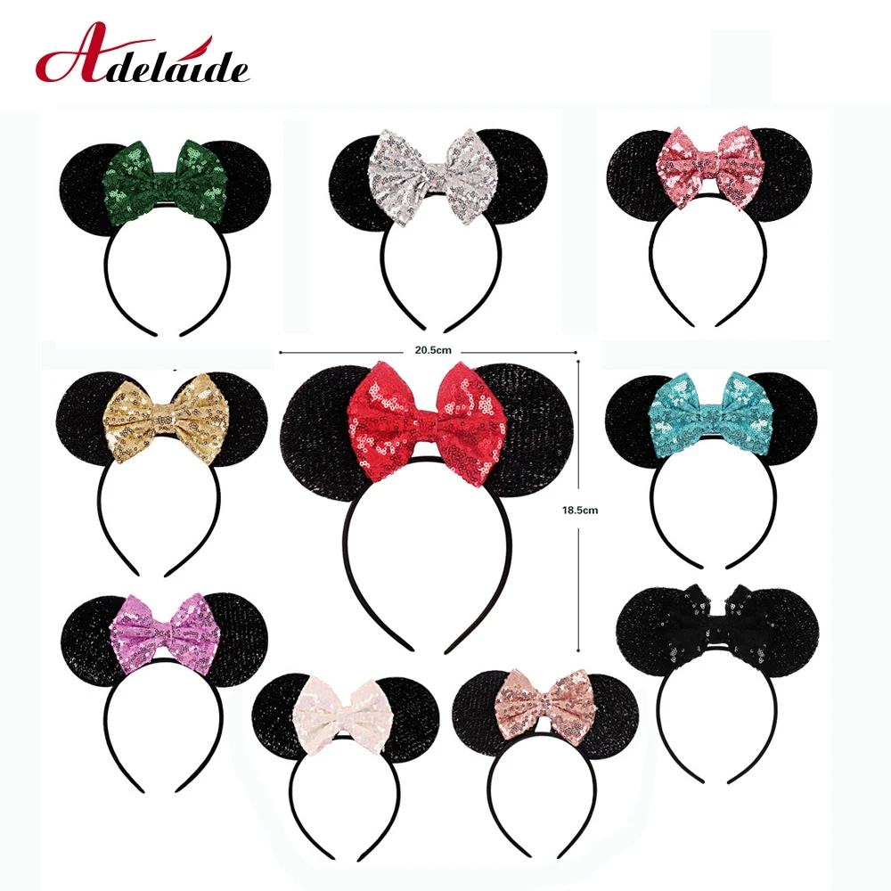 Банты головные уборы уши Минни Маус повязка для волос с бантики пайетками детей