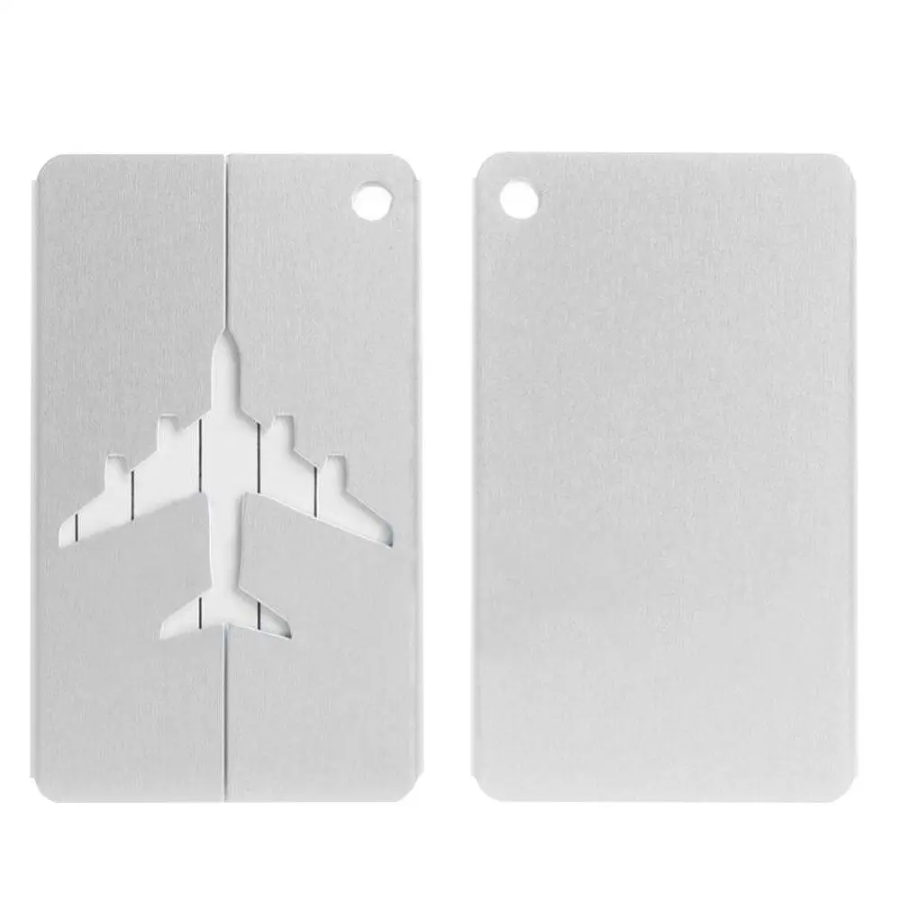

2Pcs Aluminum Alloy Luggage Waterproof Tag Travel Party Suitcase Bag Name ID Tags Address Label Baggage Card Holder Accessories