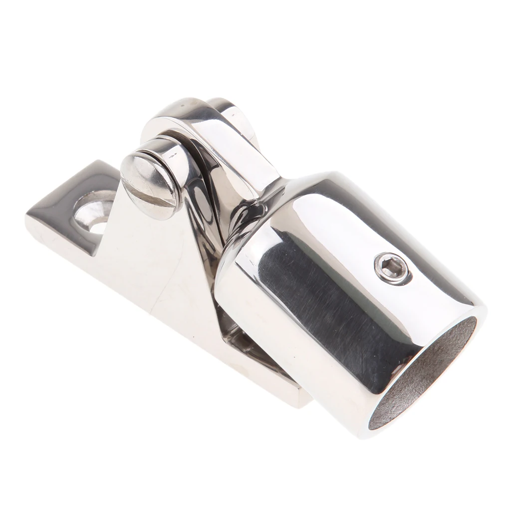 

22mm Diameter Bimini Top Mount Deck Hinge Marine Stainless Steel Adjustable Swivel