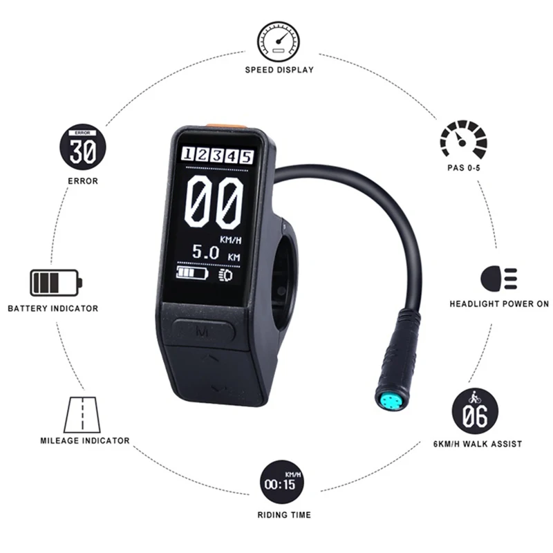 

Electric Bicycle Sw102 Lcd Mini Waterproof Speed Controller for Bafang Bbs01 Bbs02 Bbshd Mid Motor