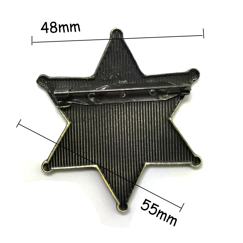 Броши на булавке с изображением шерифа винтажные шестигранные значки со