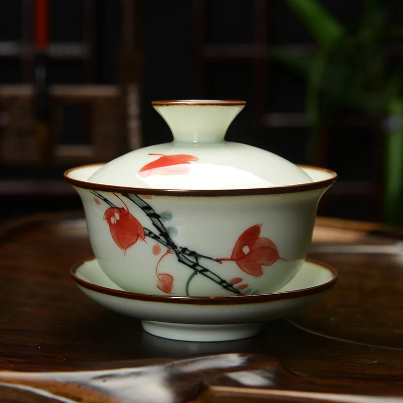 [GRANDNESS] Ручная роспись чайный сервиз Gaiwan Kung Fu фарфор Jingdezhen 150 мл Fu| |