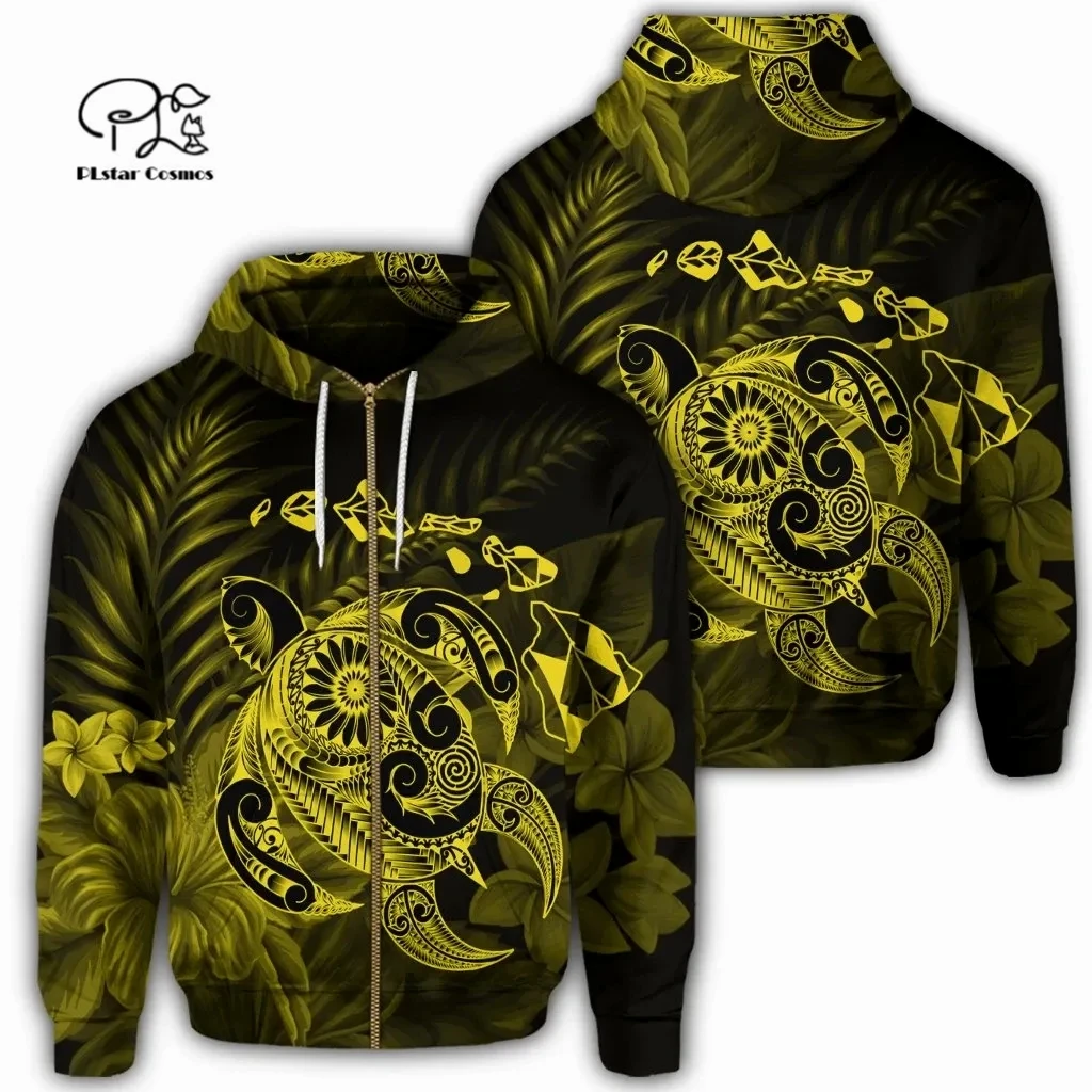 

PLstarCosmos 3DPrint Newest Map Turtle Tattoo Hibiscus Plumeria Polynesia Funny Harajuku Streetwear Unisex Hoodie/SweatshirtZip