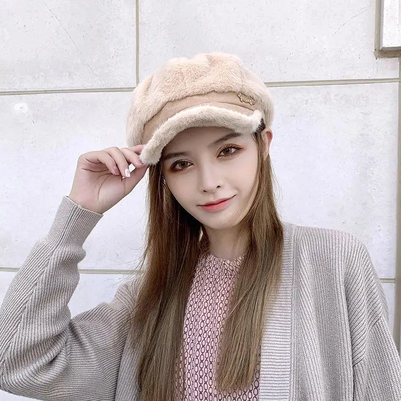 Кепка Женская в стиле милитари плоский берет восьмиугольная шапка бархатная