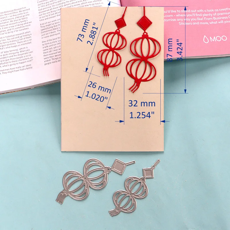 

DUOFEN METAL CUTTING DIES Chinese New Year 2pcs lantern stencil DIY Scrapbook Paper Album 2020 new