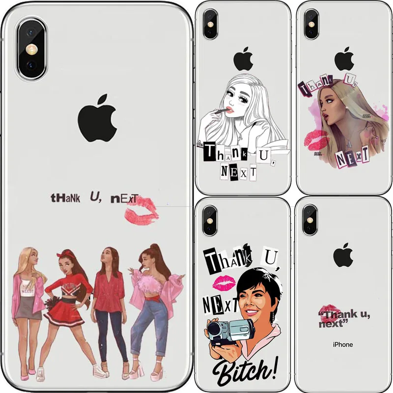 Thank U Next seguinte Ariana grande caso de telefone para o iphone X XR XS Max 8 7 6 Plus 5 Borda casos Мягкий ТПУ | Мобильные