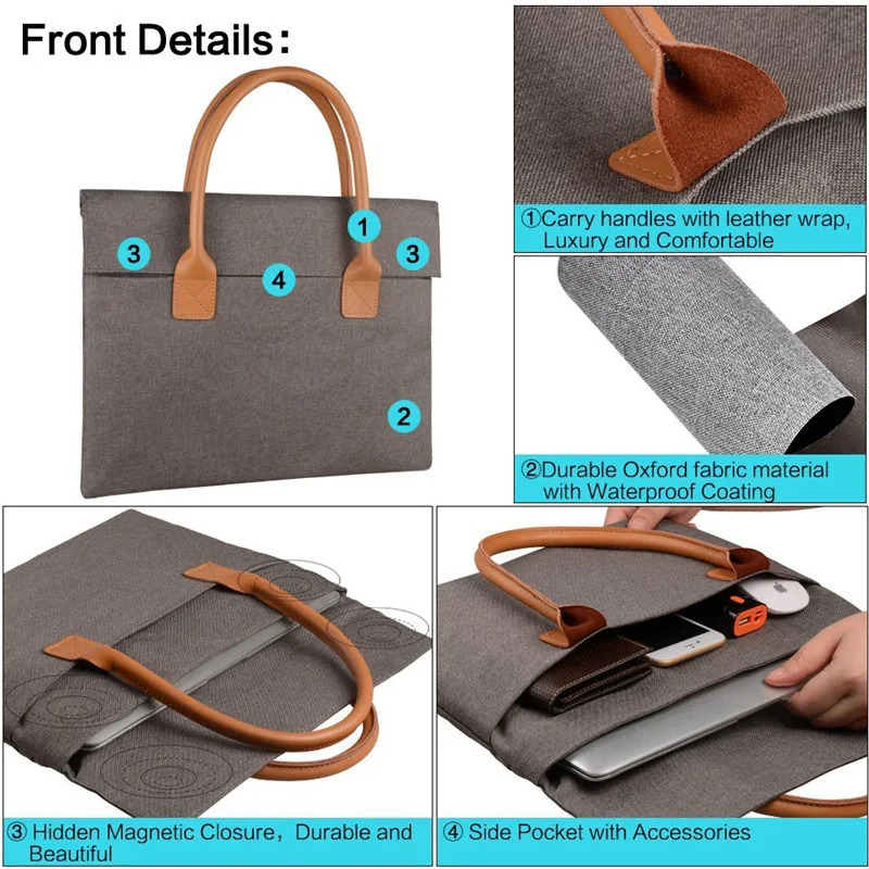 Laptop Sleeve Bag Notebook Handbag Case For Macbook Air Pro 13 15 Retina 14 15.6 Lenovo Dell HP Asus Women Men Shoulder | Компьютеры и