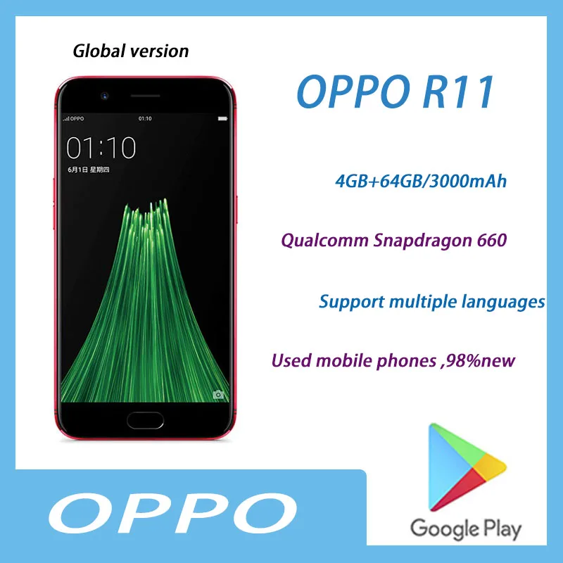 

Смартфон oppo R11, 4 + 64 ГБ, Qualcomm Snapdragon 98%, Android 660, полный экран 5,5 дюйма, полный netcom 1920*1080 пикселей, бывший в употреблении