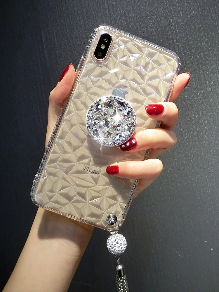 Роскошный 3D чехол с алмазной текстурой и кисточкой для телефона iPhone 7 8 6s Plus