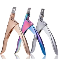 3 colors u word cutting nail art clippers french false nail tips edge cutters stainless steel trimmers diy manicure tool