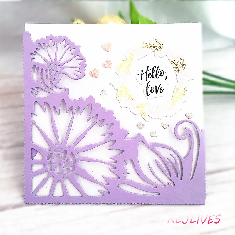 Кружевные цветочные угловые металлические режущие штампы трафареты для DIY штамп