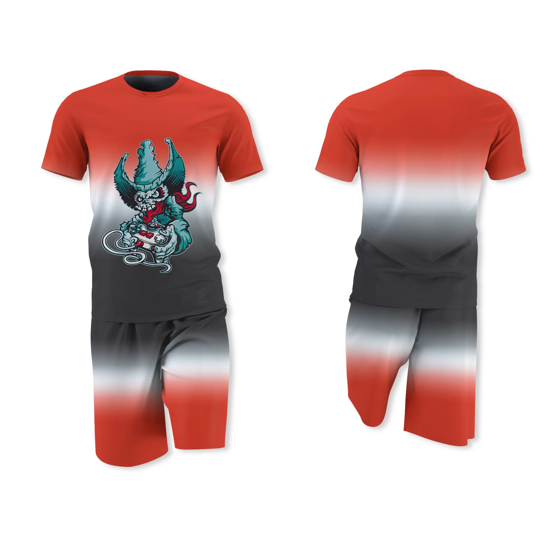 

2021 Summer Men's Short Sleeve Sets Harajuku Youth Streetwear Print T-Shirt Shorts Leisure Outdoor Suit Trend Tracksuit 2 Packs