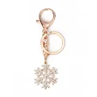 Doreen коробка рождественский снежинка брелок и кольцо для ключей золотые прозрачные стразы аксессуары рождественские подарки 10,7x3 см, 1 шт.