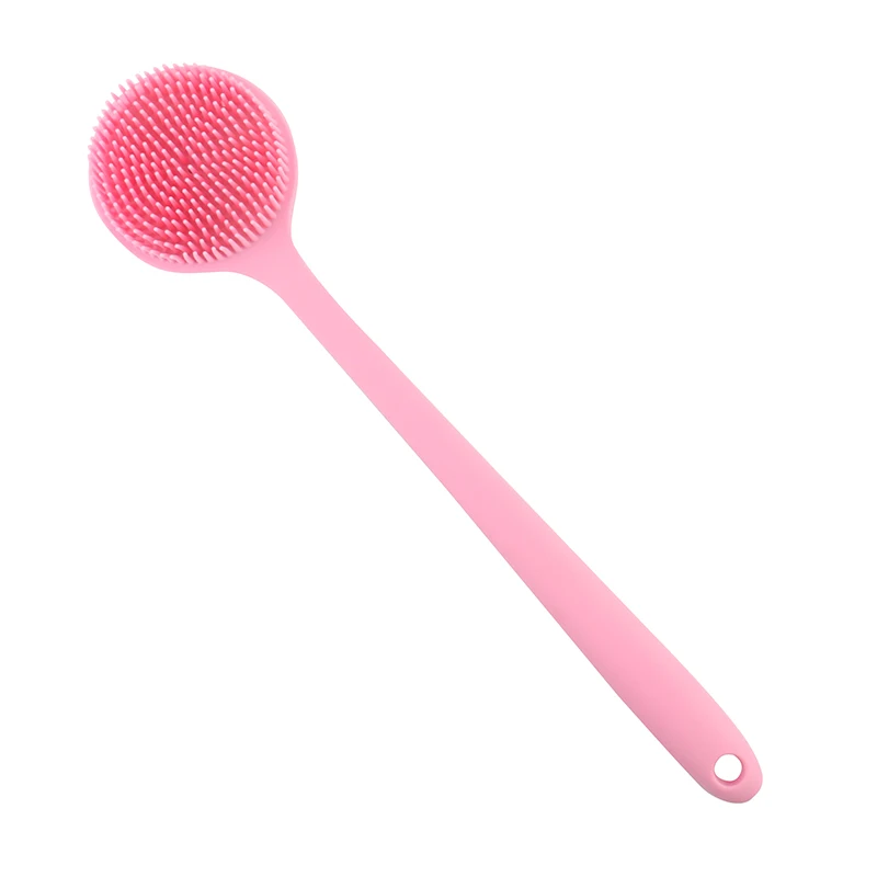 Pink FASOTY щетка для тела щетка для массажа силиконовая щетка для тела силиконовая щетка для ванной с длинной ручкой многофункциональная Массажная щетка для душа щетка для ванны - Цвет: Pink