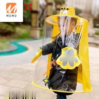 high end and cute childrens cartoon raincoat 360 protection rain cover out simple and portable one piece umbrella