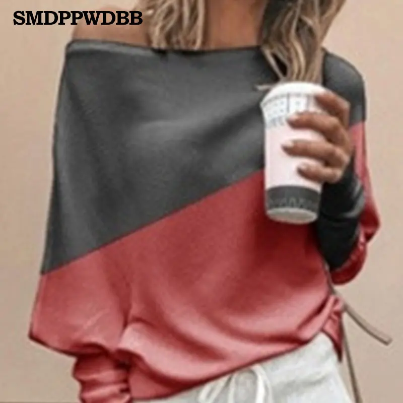 Женская футболка с открытыми плечами вырезом лодочкой сексуальный топ цветные