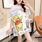 Футболка женская с рисунком манги, модная футболка большого размера Disney Y2k в Корейском стиле, одежда в стиле Харадзюку, кавайная одежда с принтом, Y2k