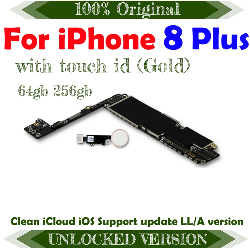 Бесплатная доставка оригинальная материнская плата для iPhone 8 Plus с или без Touch ID