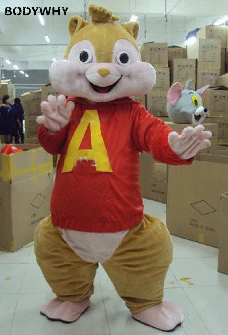 Plush Fursuit Chipmunk Cartoon Suit Mascot Clothing Advertising Promotion Easter Birthday Role Playing Party Game Mask for Head