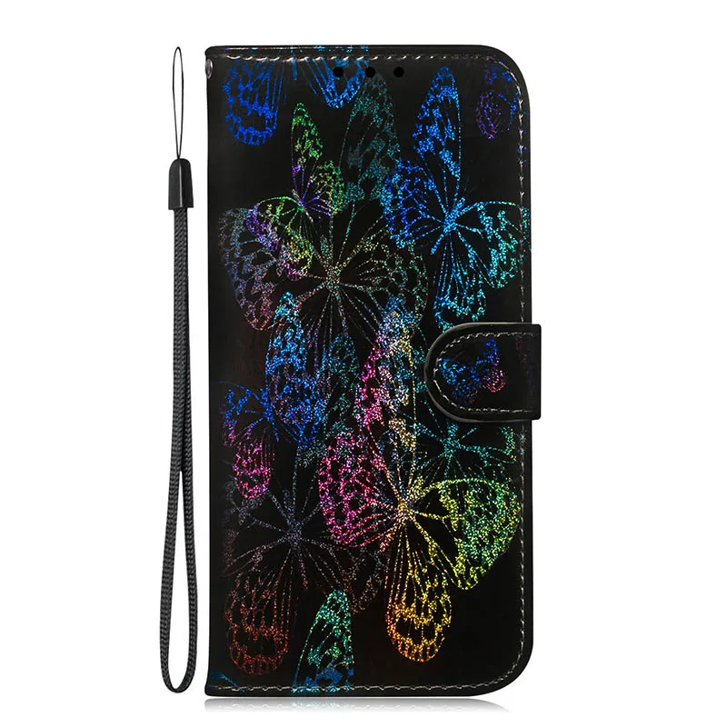 Black Butterfly Для Nokia 1 плюс 8,1 7,1 6,1 5,1 3,1 плюс 4,2 3,2 2,2X7 Чехол для телефона лазерный Узорная Кожа, флип-чехол кошелек Чехол Мягкий чехол fundas 3,1 - Цвет: Black Butterfly