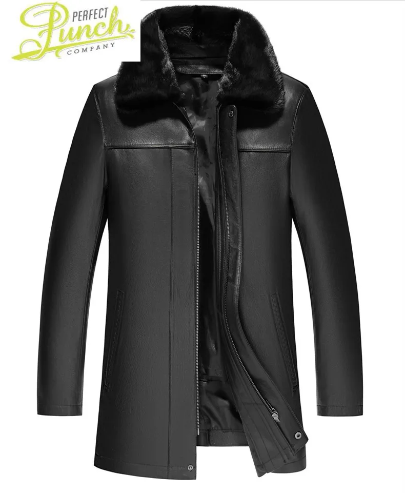 

Rabbit Genuine Leather Real Liner Coat Winter Jacket Men Mink Fur Collar Goatskin Warm Jackets LSY088487 MY1759