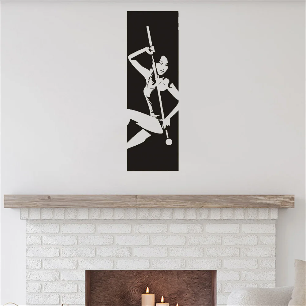 

Billiards Girls Wall Decals For Billiards Room Living Room Bedroom Wall Stickers Poster Home Door Decor Vinyl Mural3765