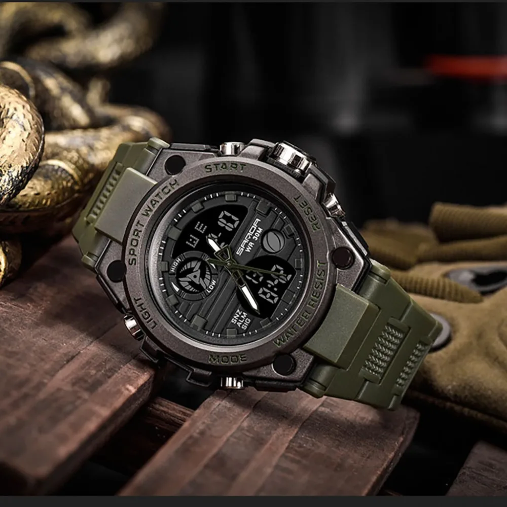 reloj мужские спортивные часы с двойным дисплеем Аналоговый Цифровой светодиодный электронный модные наручные часы reloj hombre erkek kol saati