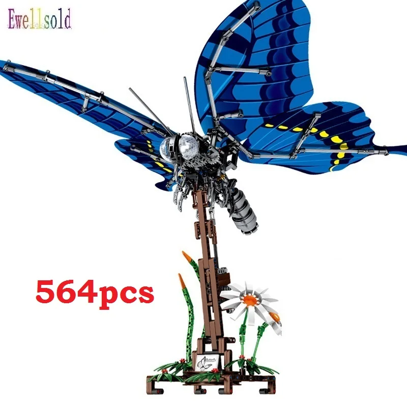 

564pcs Simulated insect DIY Red Dragonfly honeybee Building Blocks Compatible Technic animal city Bricks kids Educational const