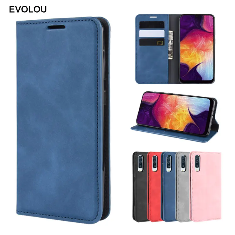 Кожаный чехол книжка в стиле ретро для Samsung A50 A30 A20 S10 Plus Магнитный кошелек A50S S11 S20