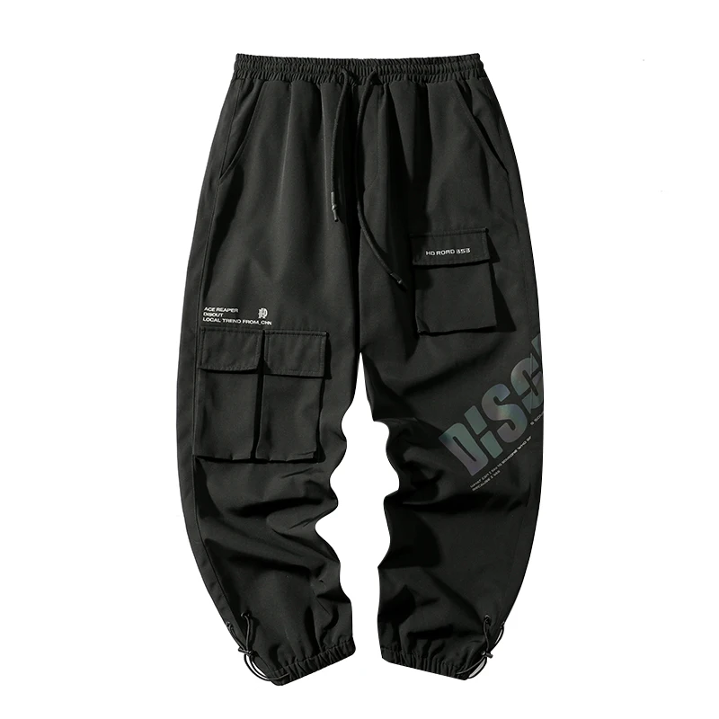 

Coreano hip hop letras reflexivas harem calas plus size baggy joggers roupas masculinas streetwear kpop calas de carga casuais