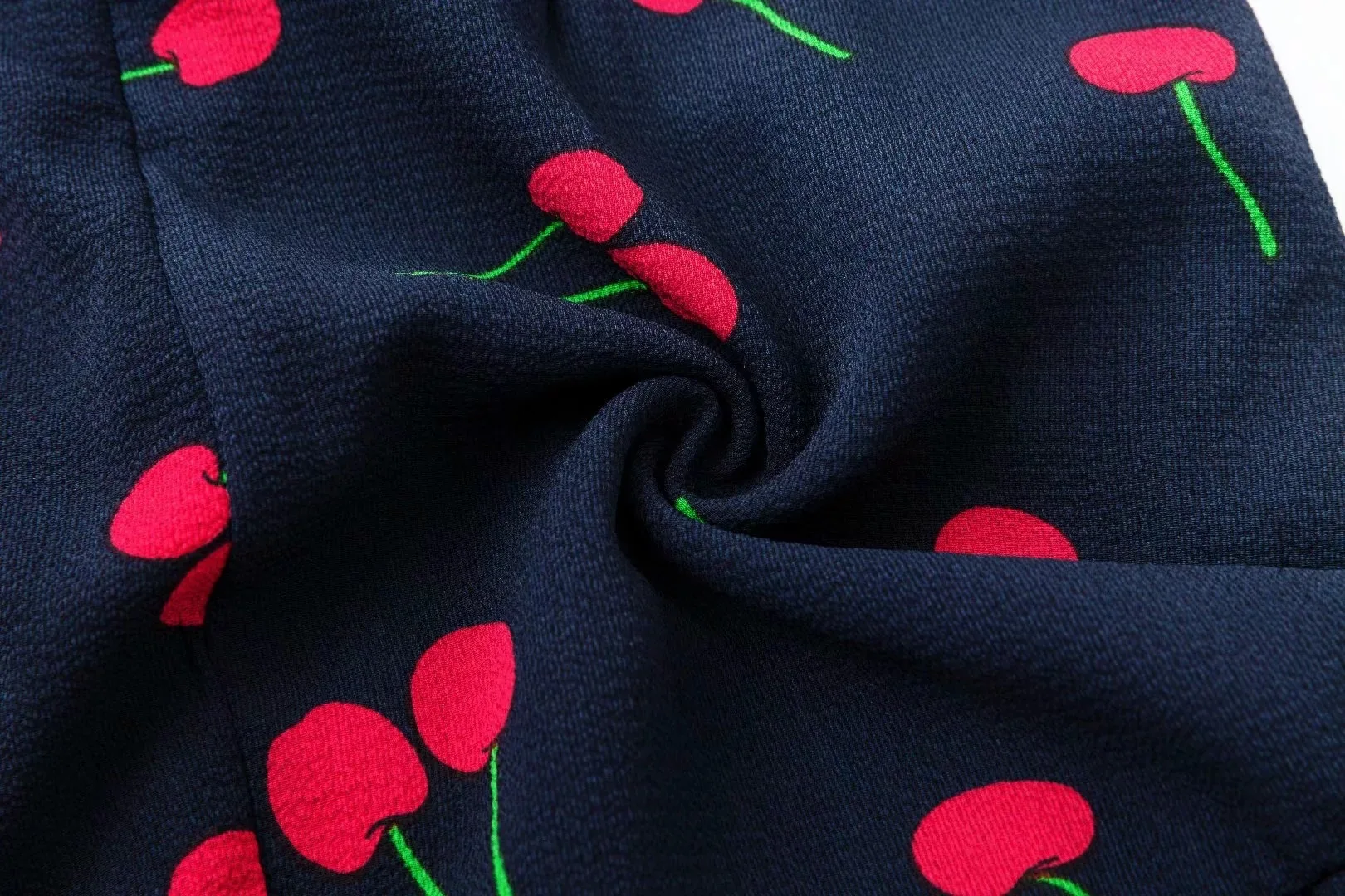 Cherry Printed Skirt Flounced Hanging Shoulder Boob Tube Top Horizontal Neck Dress | Женская одежда