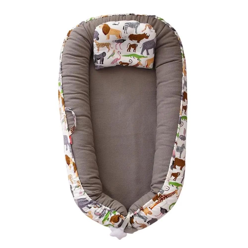 

Baby Nest 33*20 in Newborn Baby Lounger with Breathable Cotton Material for Girls Boys