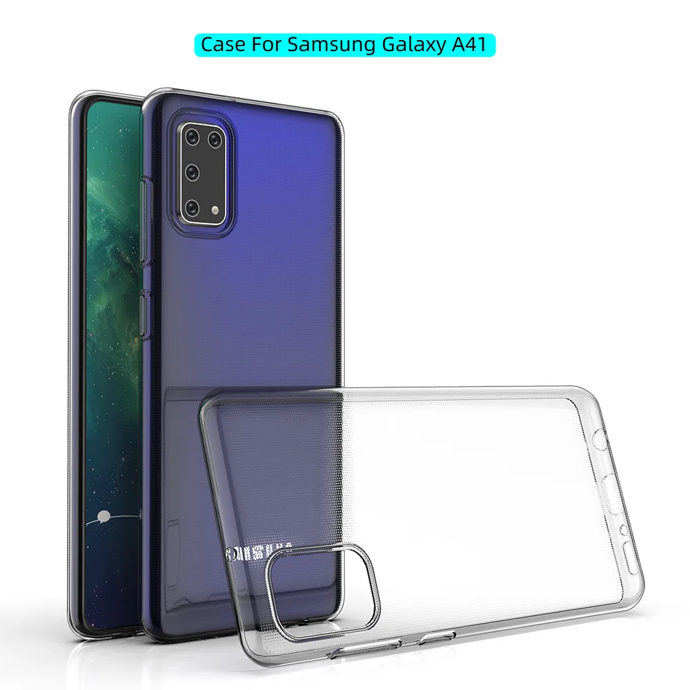 Прозрачный чехол для Samsung A41 прозрачный мягкий ударопрочный из ТПУ с защитой от