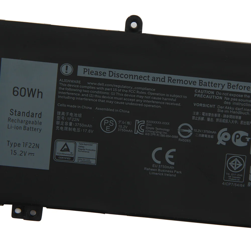 Оригинальная сменная батарея для Dell Alienware M17 R1 2018 M15 P79/P82F XRGXX 1F22N 3750 мАч | Мобильные
