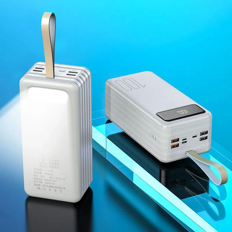 Kup Power Bank 100000mAh Przenośny Szybki ładowanie Powerbank Dla IPhone 12 Xiaomi Typ C Poverbank Zewnętrzna ładowarka Ze światłem