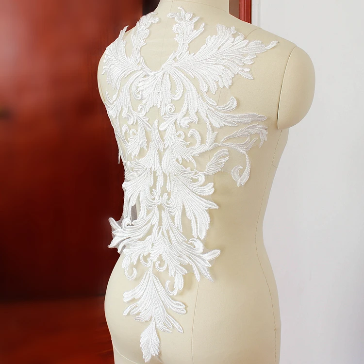 1Piece Cotton Thread Lace Flower Accessories Handmade Diy Materials High-end Wedding Dress Decoration Large Back Applique | Дом и сад
