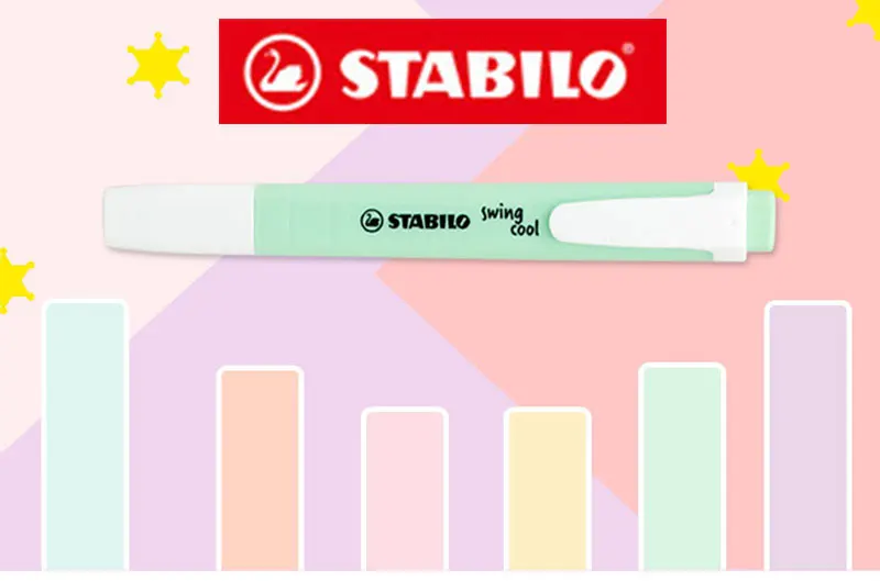 STABILO Новинка 275 маркеры пастельные маркеры Лебедь качели 6 цветов один текст фокус маркеры ручки для школы офиса 1 шт