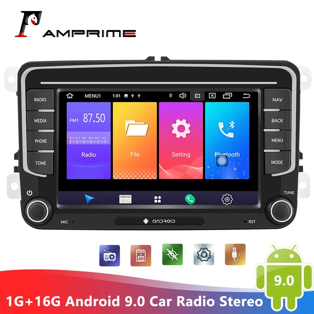 Автомобильный мультимедийный плеер AMPrime стерео система на Android 9 0 с 7 &quotэкраном GPS