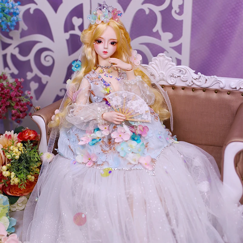 Dream Fairy 1/3 bjd кукла 62 см, кукла на заказ, Золотая одежда для волос, обувь, корона, подарок для девочки