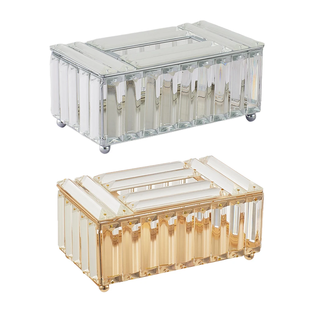 

Luxury Crystal Tissue Box Holder, 23x13x10cm / 9.06x5.12x3.94inch, Gold