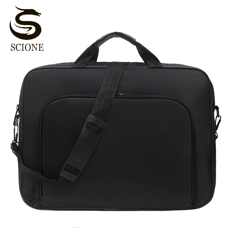 Men 15 17 Inch Laptop Bags Male Business Office Handbags Black Nylon Shoulder Bag Casual Briefcase Document Storage Bag XA223M