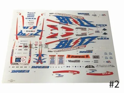 1/24 1/28 Scale RC ONROAD RACE Drift Flat HPI Kyosho Car Body shell Decals Stickers Logos-NNnissan BLITZ DUNLOP ER34 | Игрушки и хобби