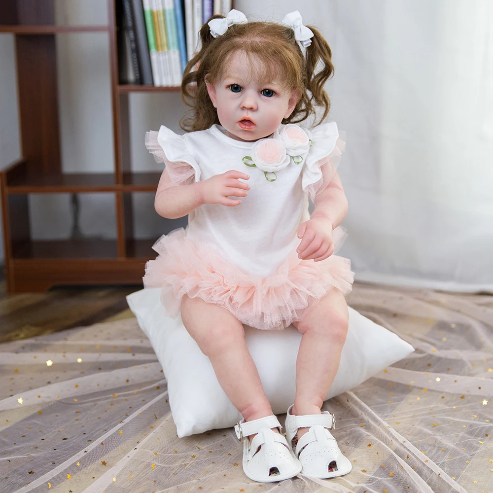 

2021 New 20" Lifelike Reborn Baby Doll Soft Silicone Vinyl Dolls Toy For Child Birthday Reborn Baby Doll