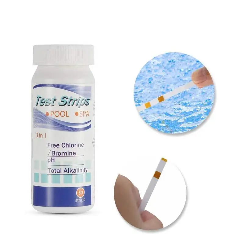 

3 In 1 Swimming Pool Spa Water Test Strips PH Chlorine Paper Hardness Test Alkaline Tool Bromine Acid O7J6