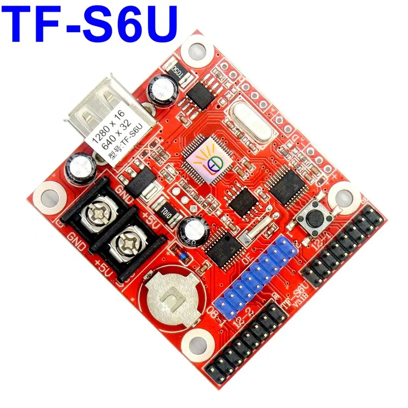 TF-S6U USB Port Led Control Card Single Double Color 640*32 Pixels P10 Display Module Text Sign Board Controller Free Ship | Лампы и