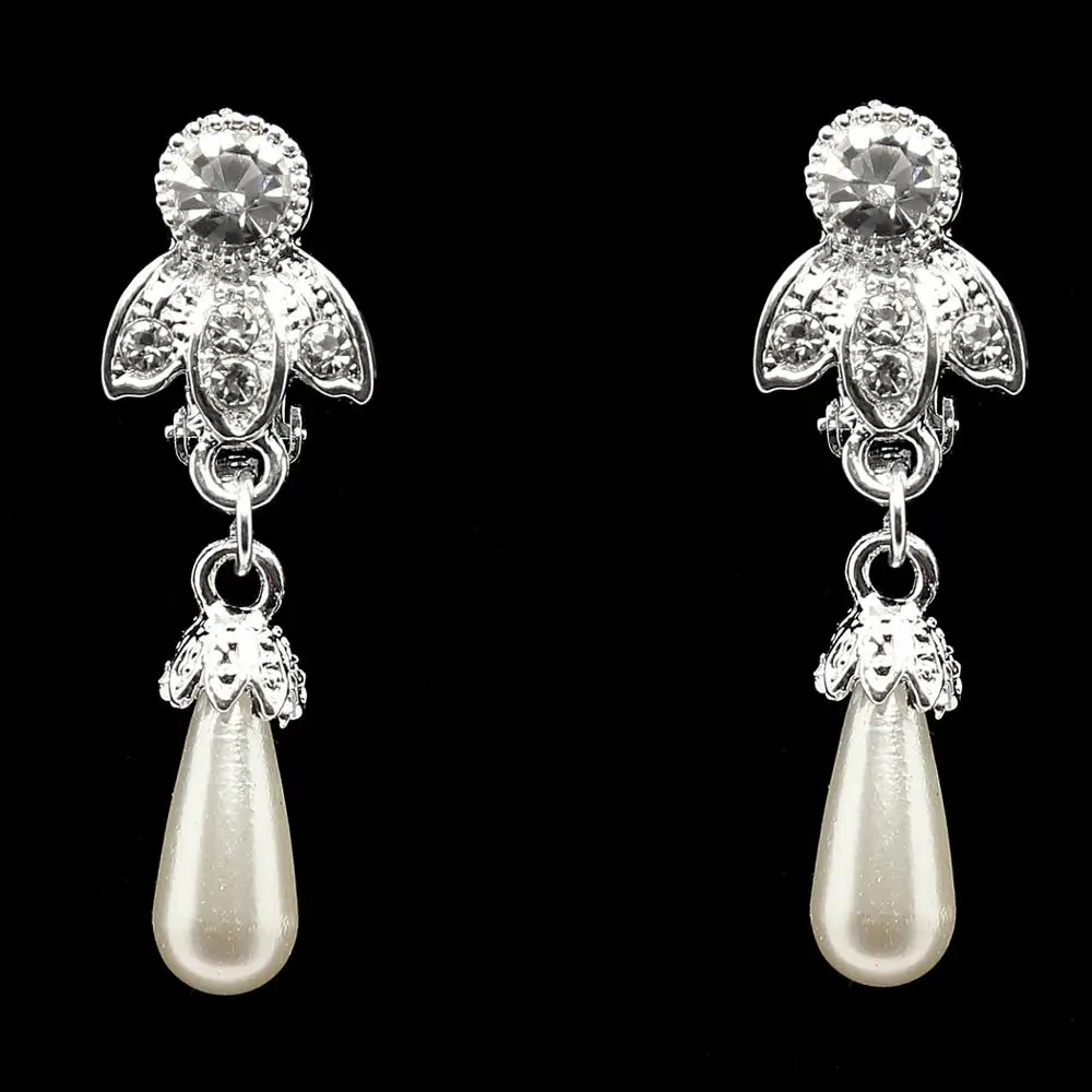 

New 2021 Luxury Crystal Bridal Wedding Jewelry Sets For Women Pearls Necklace Earrings Evening Party Dresses Bride Accessories