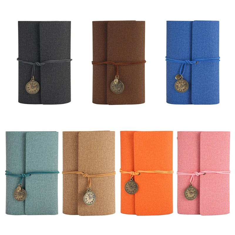 

A6 Loose-Leaf Tri-fold Travel Handbook Pu Leather Notebook Stationery Notepad Multi-Purpose Scrapbook Convenient 8 Colors